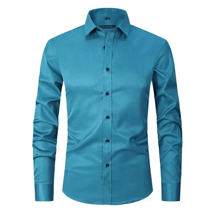 Herre skjorte | Slim fit skjorte med lange ærmer og knapper
