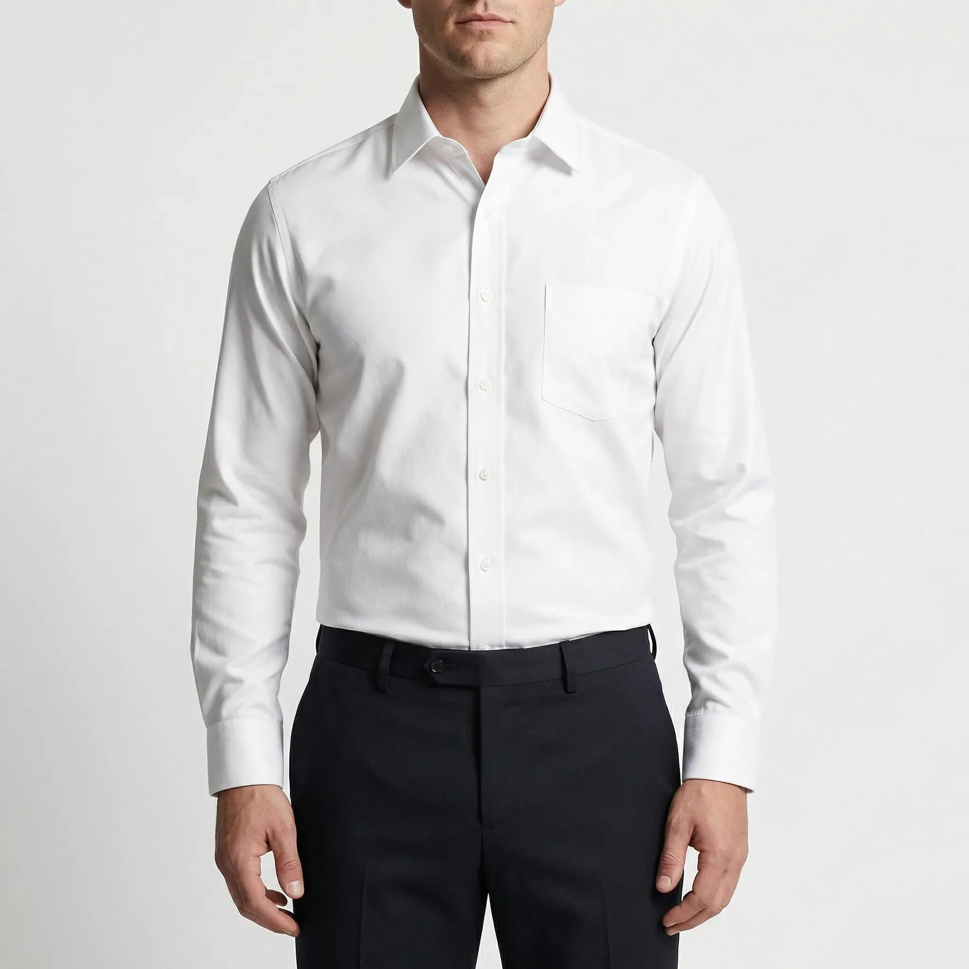 Herre skjorte | Slim fit skjorte med lange ærmer og knapper