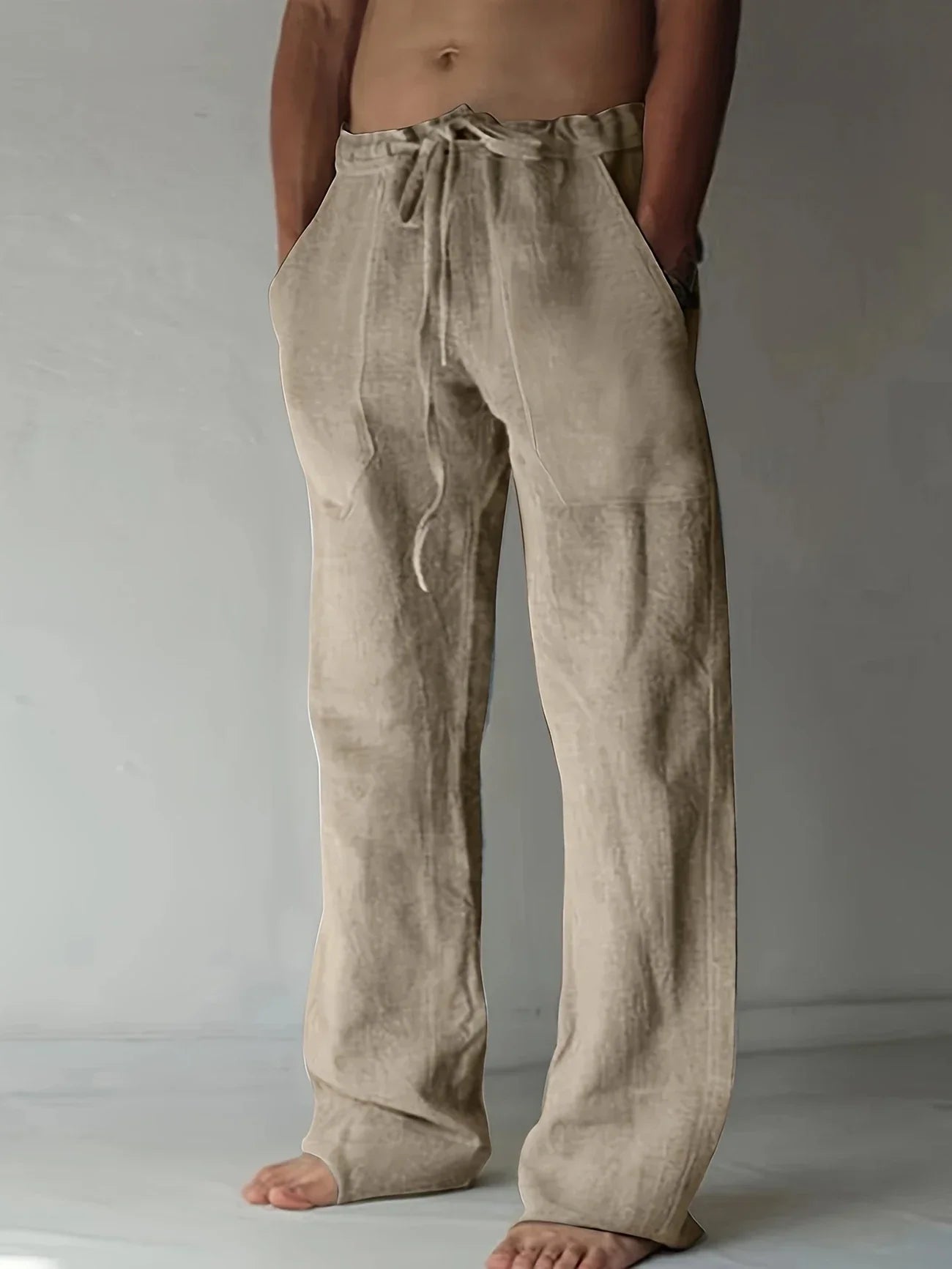 Artheon - Men Linen Baggy Trousers Relaxed Fit