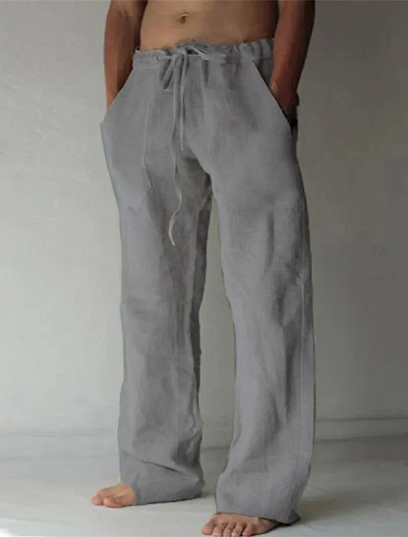 Artheon - Men Linen Baggy Trousers Relaxed Fit