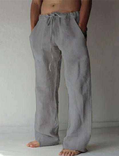 Artheon - Men Linen Baggy Trousers Relaxed Fit
