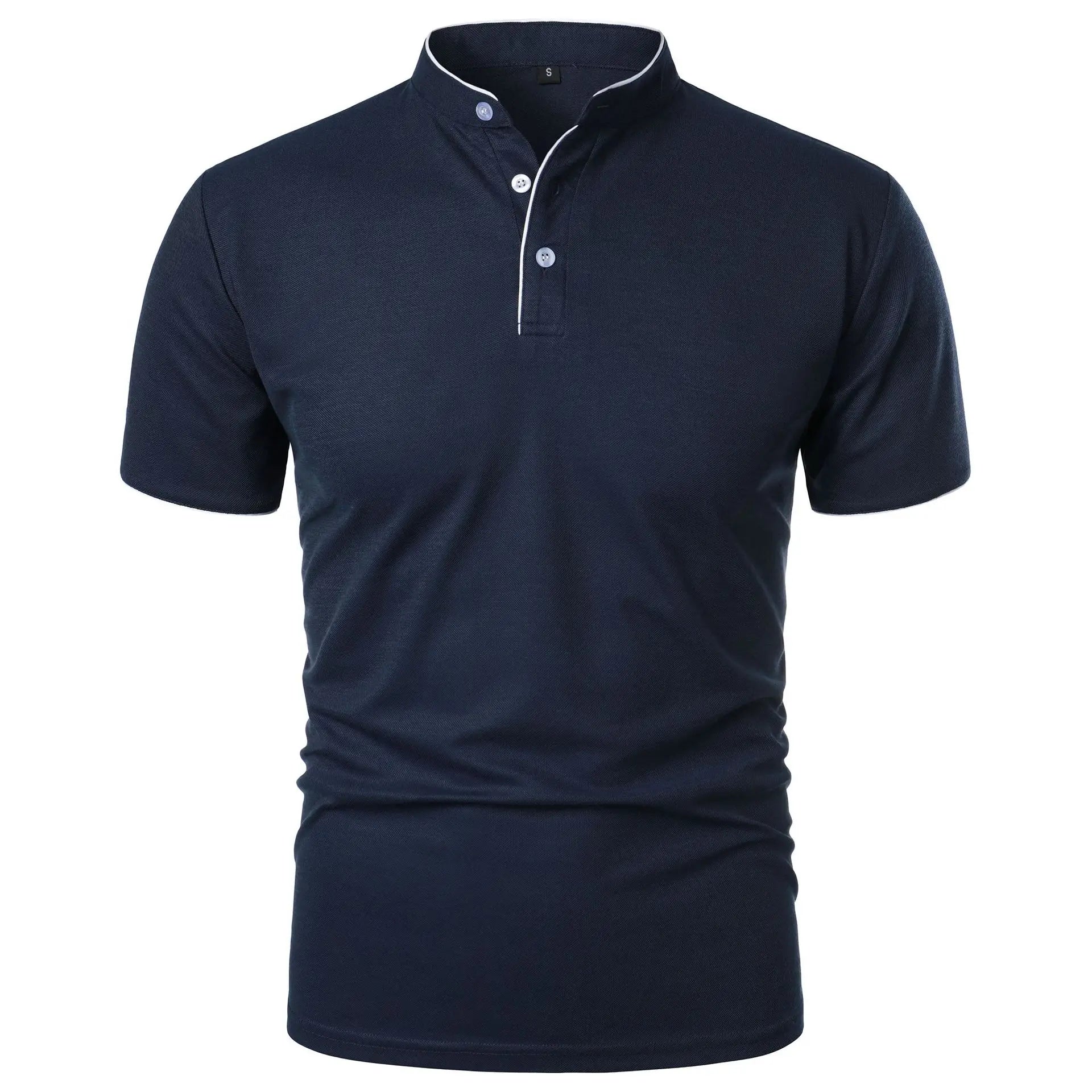 Herren-Poloshirt mit Stehkragen und kurzen Ärmeln 1