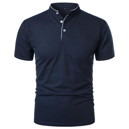 Herren-Poloshirt mit Stehkragen und kurzen Ärmeln 1