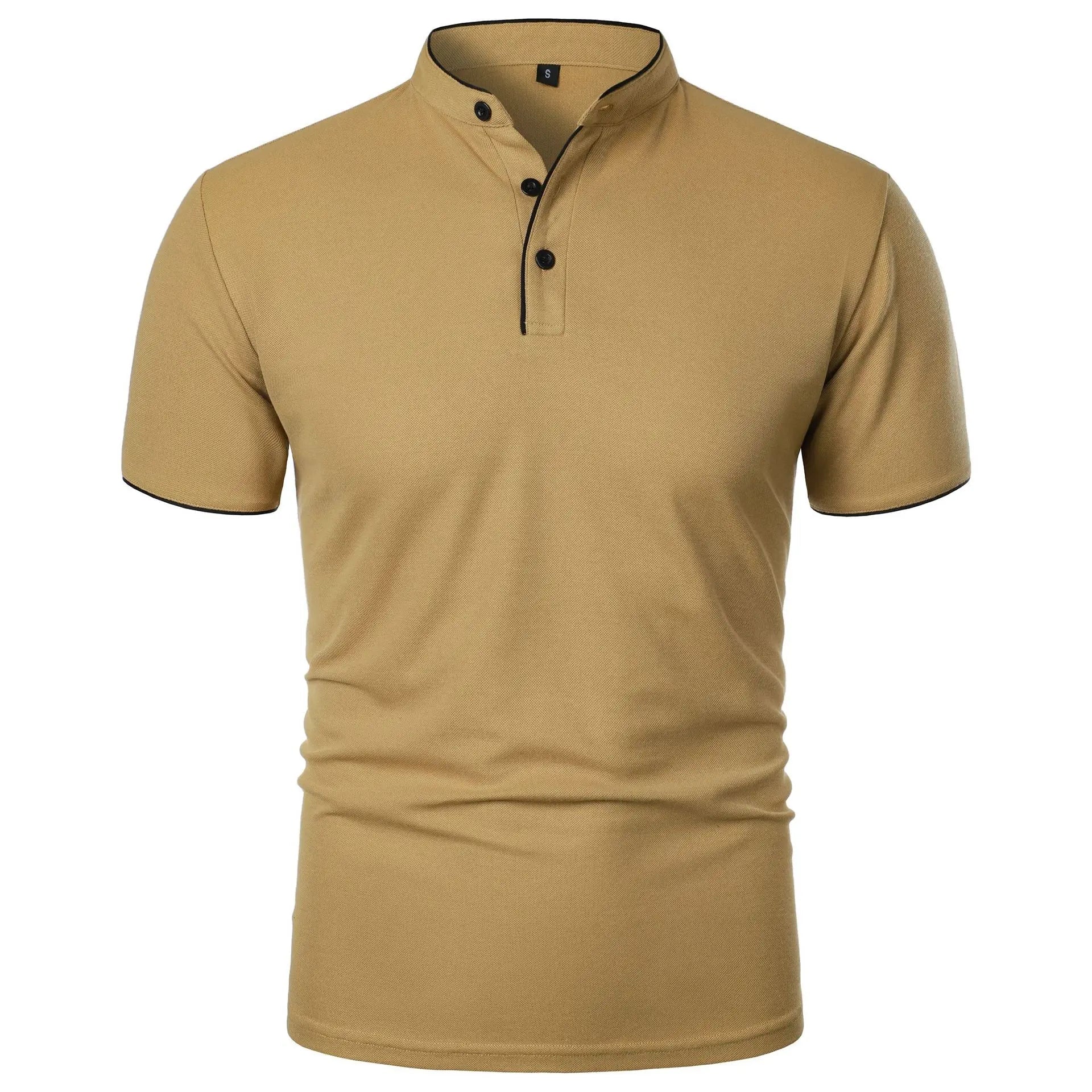 Herren-Poloshirt mit Stehkragen und kurzen Ärmeln 2