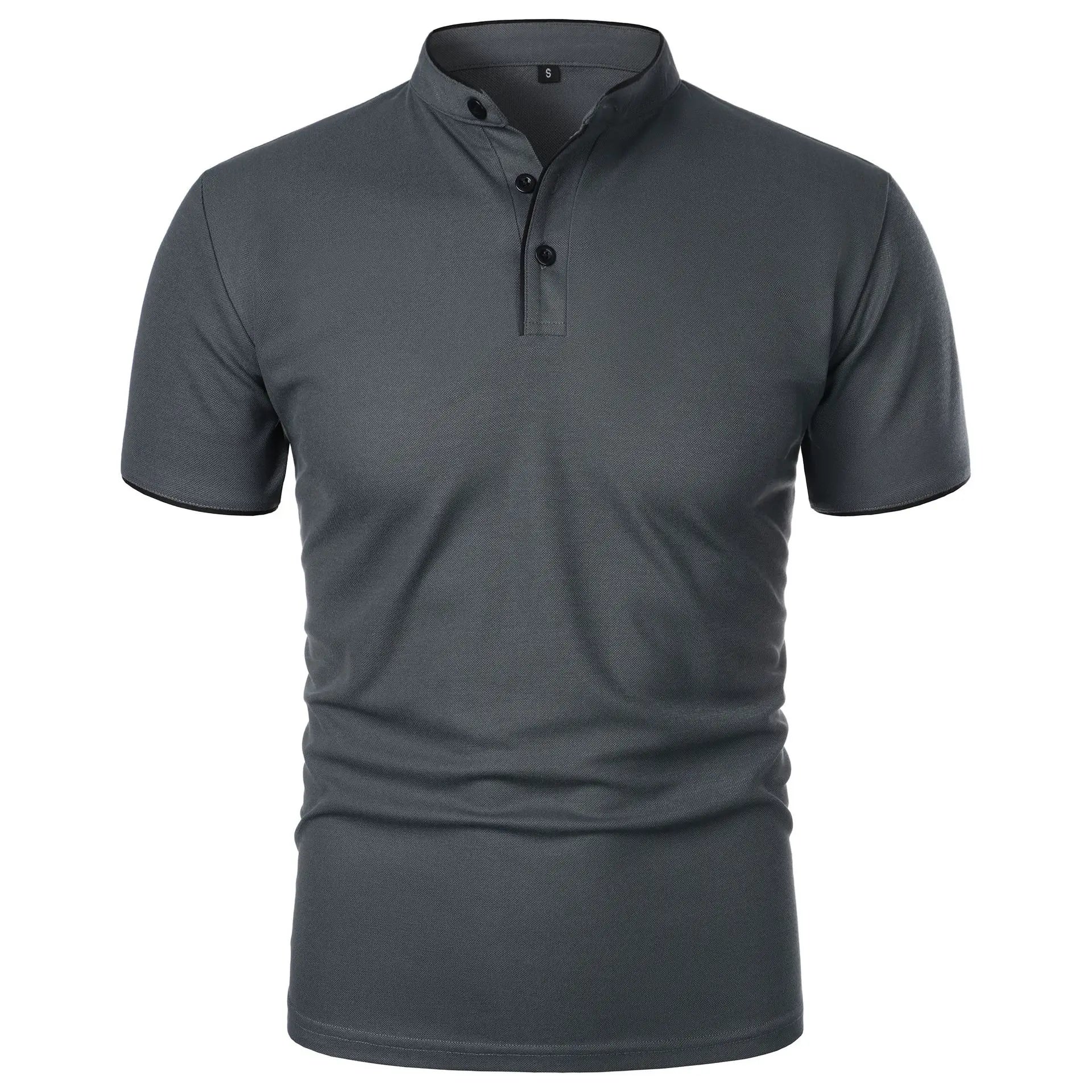 Herren-Poloshirt mit Stehkragen und kurzen Ärmeln 3