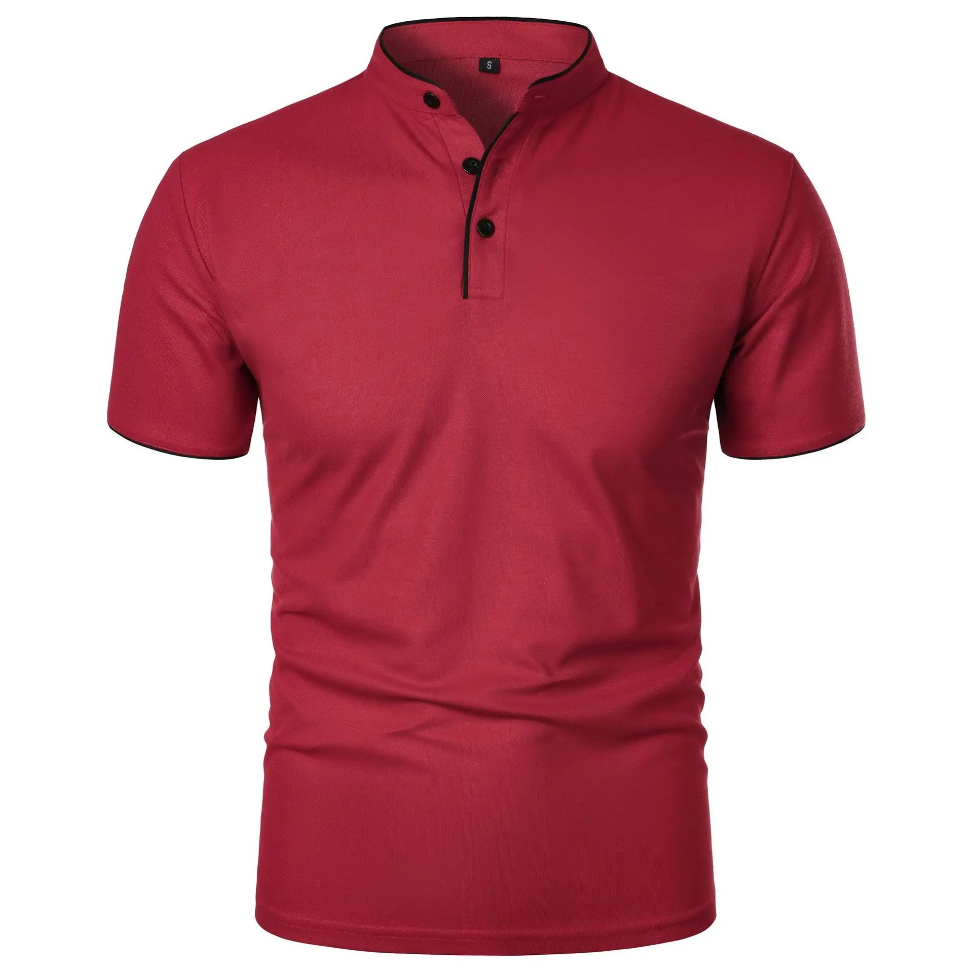 Herren-Poloshirt mit Stehkragen und kurzen Ärmeln 4