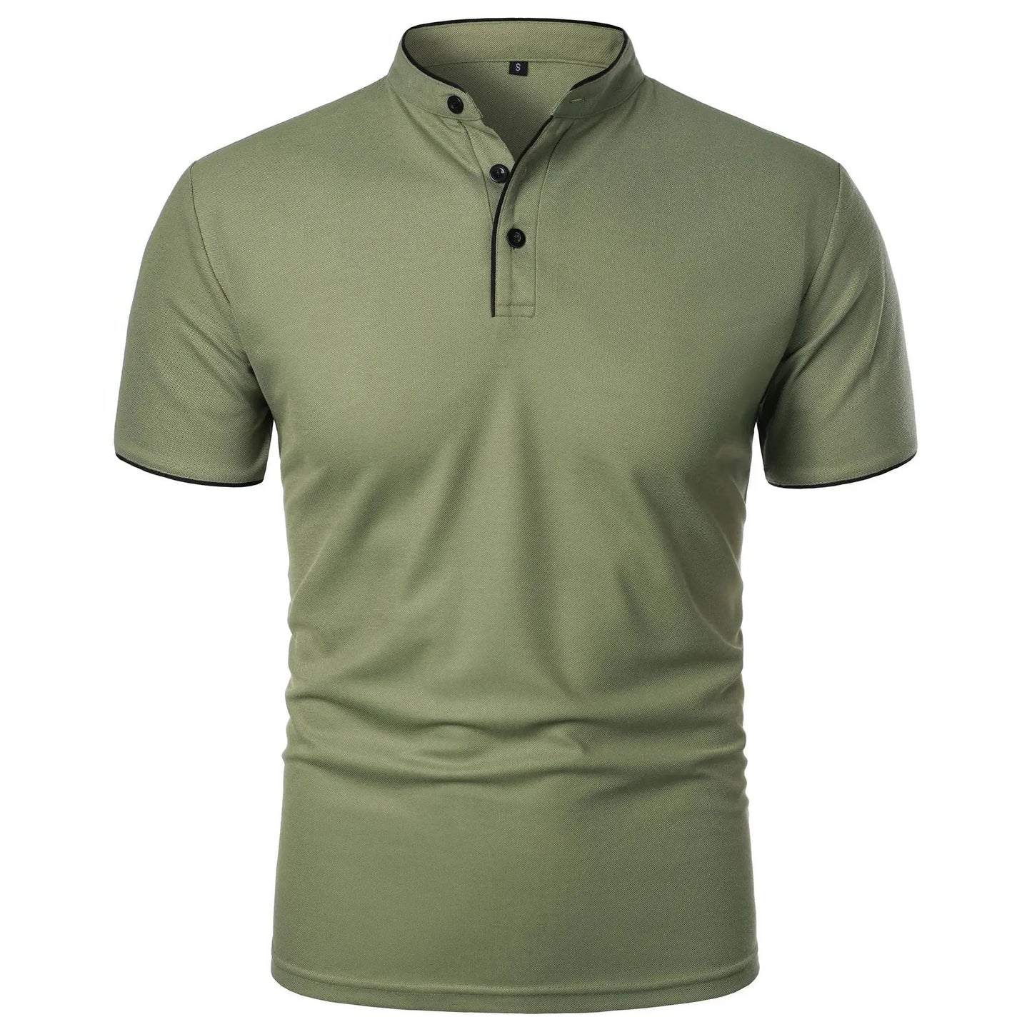Herren-Poloshirt mit Stehkragen und kurzen Ärmeln 5