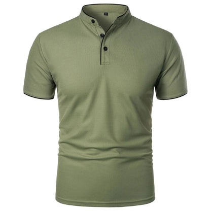 Herren-Poloshirt mit Stehkragen und kurzen Ärmeln 5