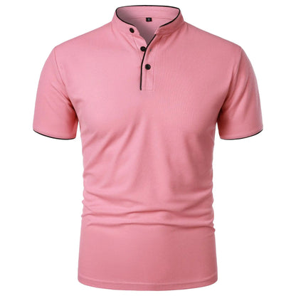 Herren-Poloshirt mit Stehkragen und kurzen Ärmeln 6