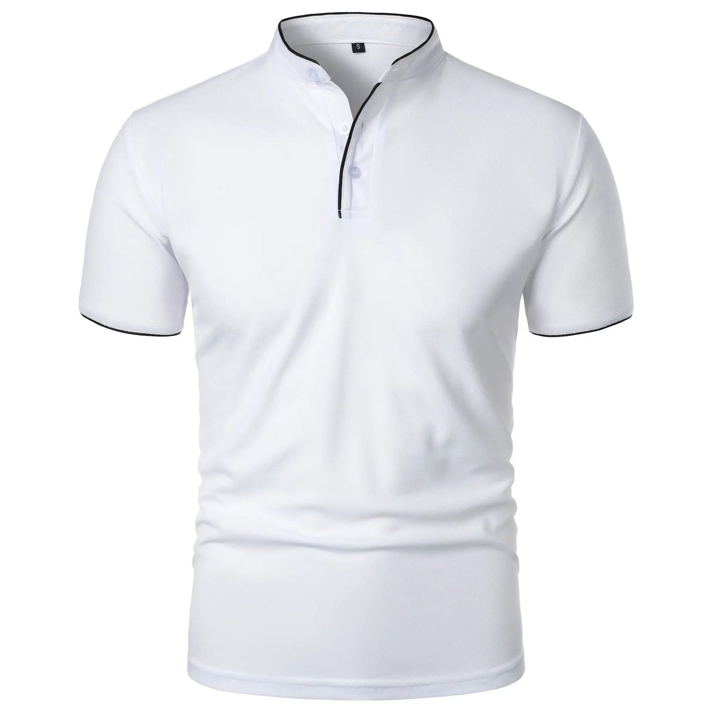 Herren-Poloshirt mit Stehkragen und kurzen Ärmeln 7