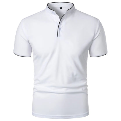 Herren-Poloshirt mit Stehkragen und kurzen Ärmeln 7