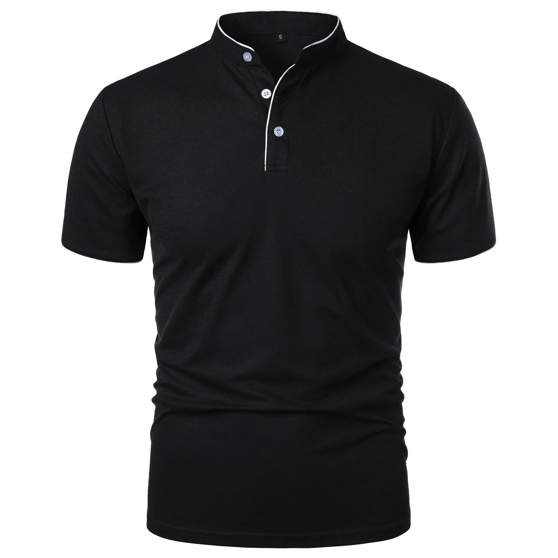 Herren-Poloshirt mit Stehkragen und kurzen Ärmeln 8