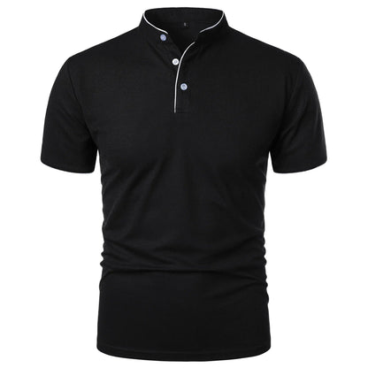 Herren-Poloshirt mit Stehkragen und kurzen Ärmeln 8