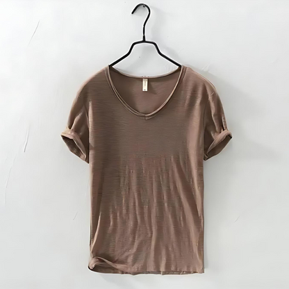 Herren-T-Shirt mit V-Ausschnitt und kurzen Ärmeln 0