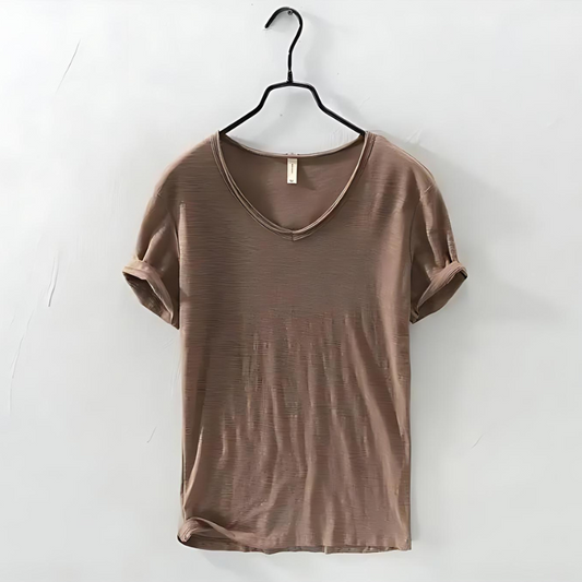 Herren-T-Shirt mit V-Ausschnitt und kurzen Ärmeln 0