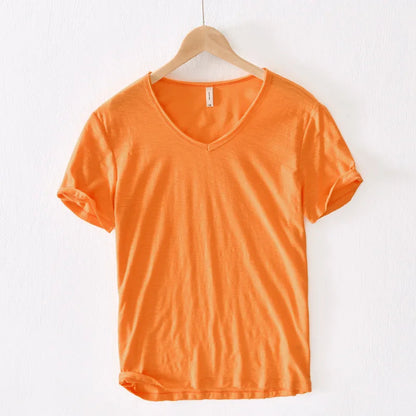 Herren-T-Shirt mit V-Ausschnitt und kurzen Ärmeln 1