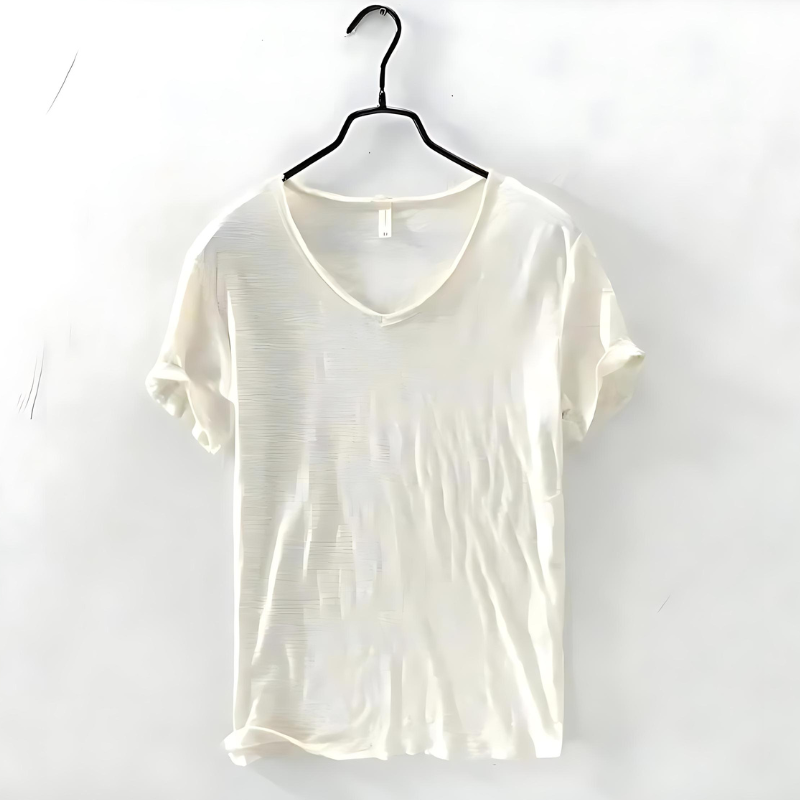 Herren-T-Shirt mit V-Ausschnitt und kurzen Ärmeln 3