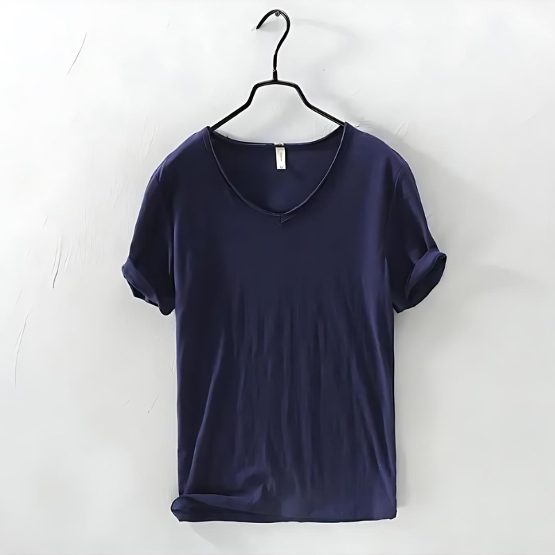 Herren-T-Shirt mit V-Ausschnitt und kurzen Ärmeln 4