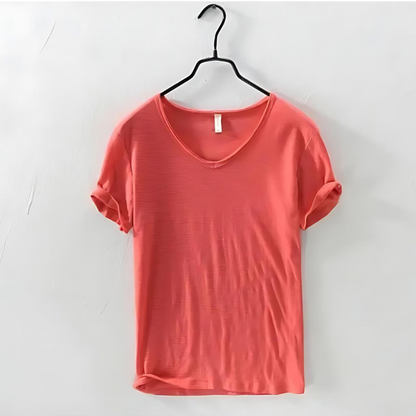 Herren-T-Shirt mit V-Ausschnitt und kurzen Ärmeln 5