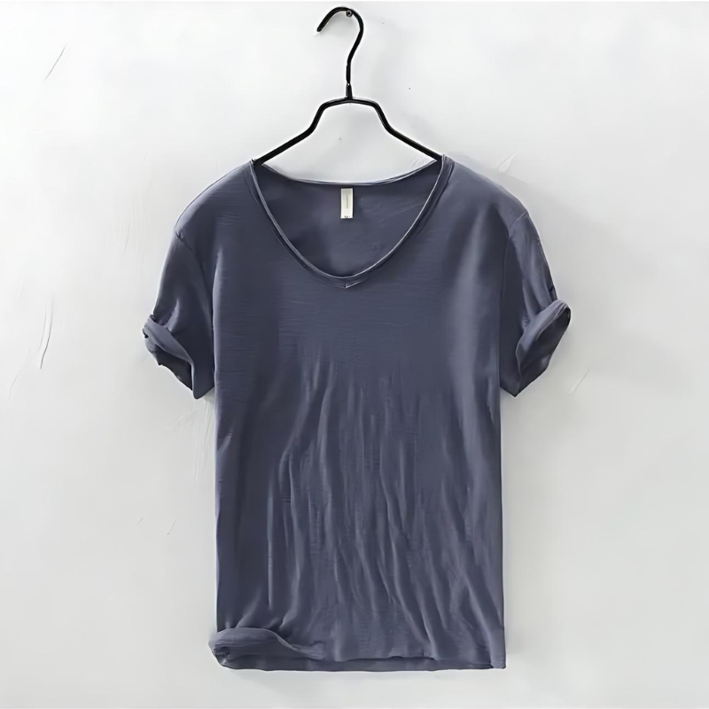 Herren-T-Shirt mit V-Ausschnitt und kurzen Ärmeln 6