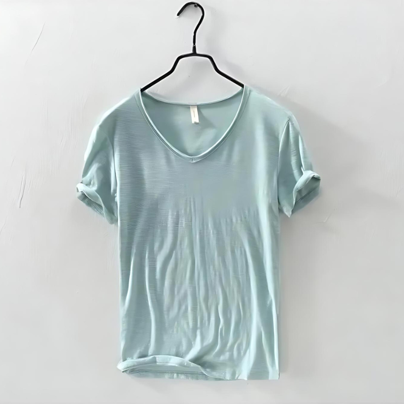 Herren-T-Shirt mit V-Ausschnitt und kurzen Ärmeln 7