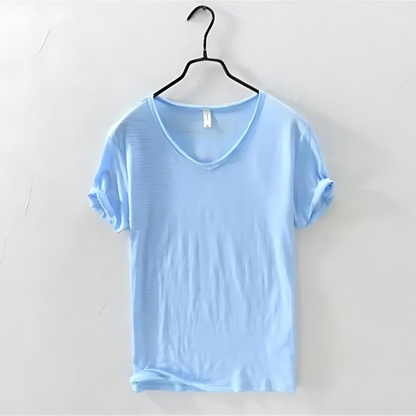 Herren-T-Shirt mit V-Ausschnitt und kurzen Ärmeln 8