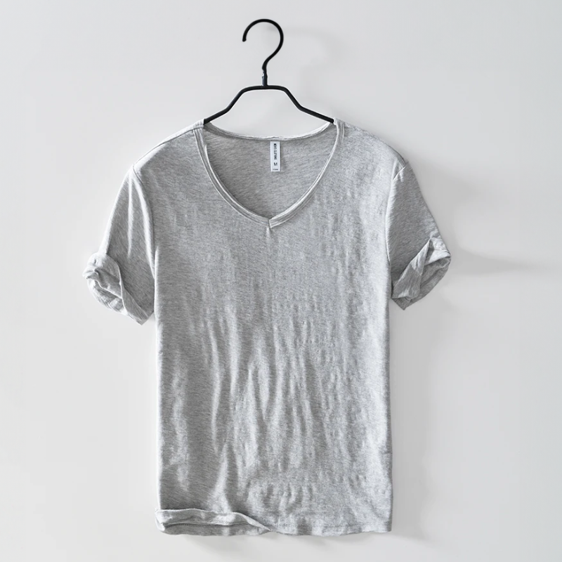 Herren-T-Shirt mit V-Ausschnitt und kurzen Ärmeln 9