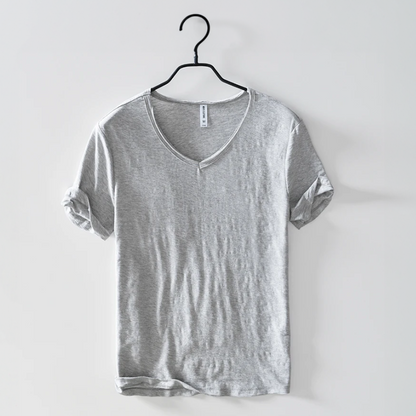 Herren-T-Shirt mit V-Ausschnitt und kurzen Ärmeln 9