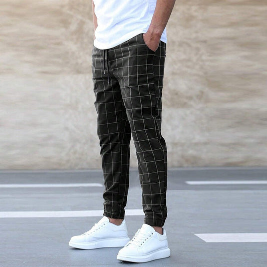 Herren Bequeme Karomuster Joggerhose - Roborro