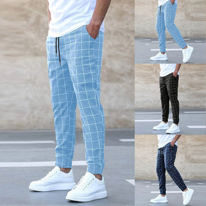 Herren Bequeme Karomuster Joggerhose - Roborro