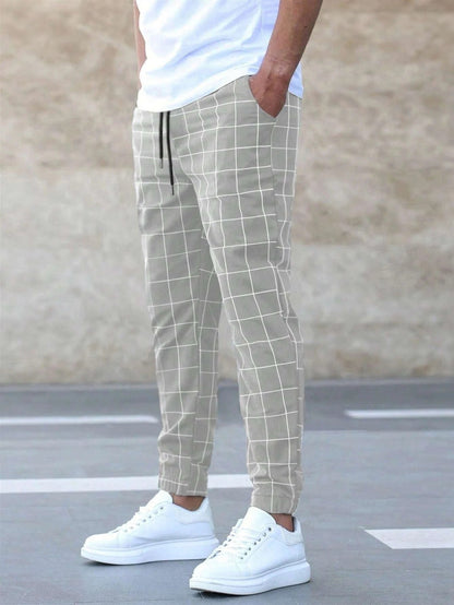Herren Bequeme Karomuster Joggerhose - Roborro