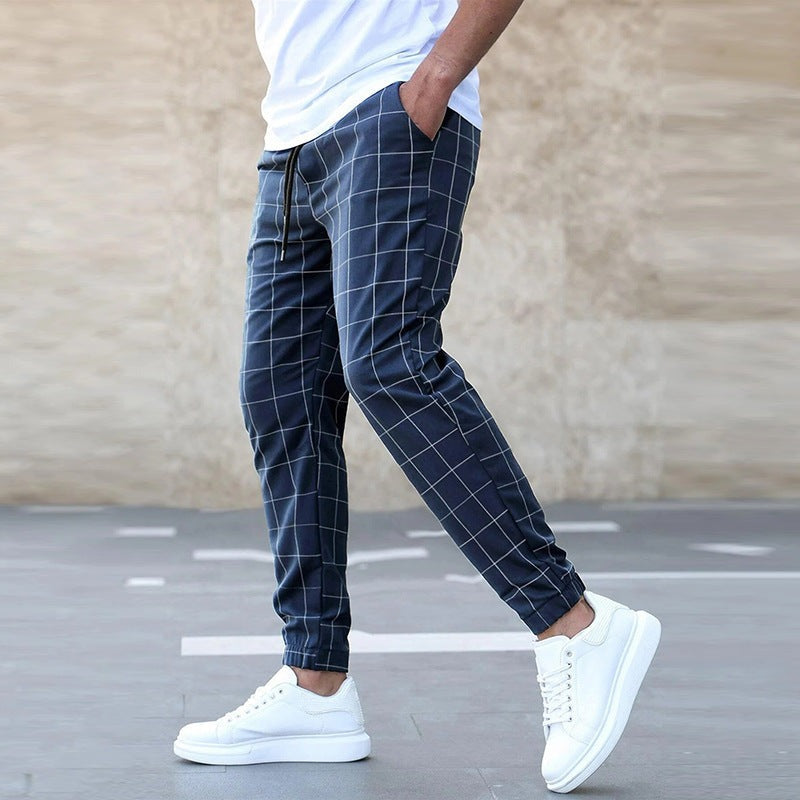 Herren Bequeme Karomuster Joggerhose - Roborro