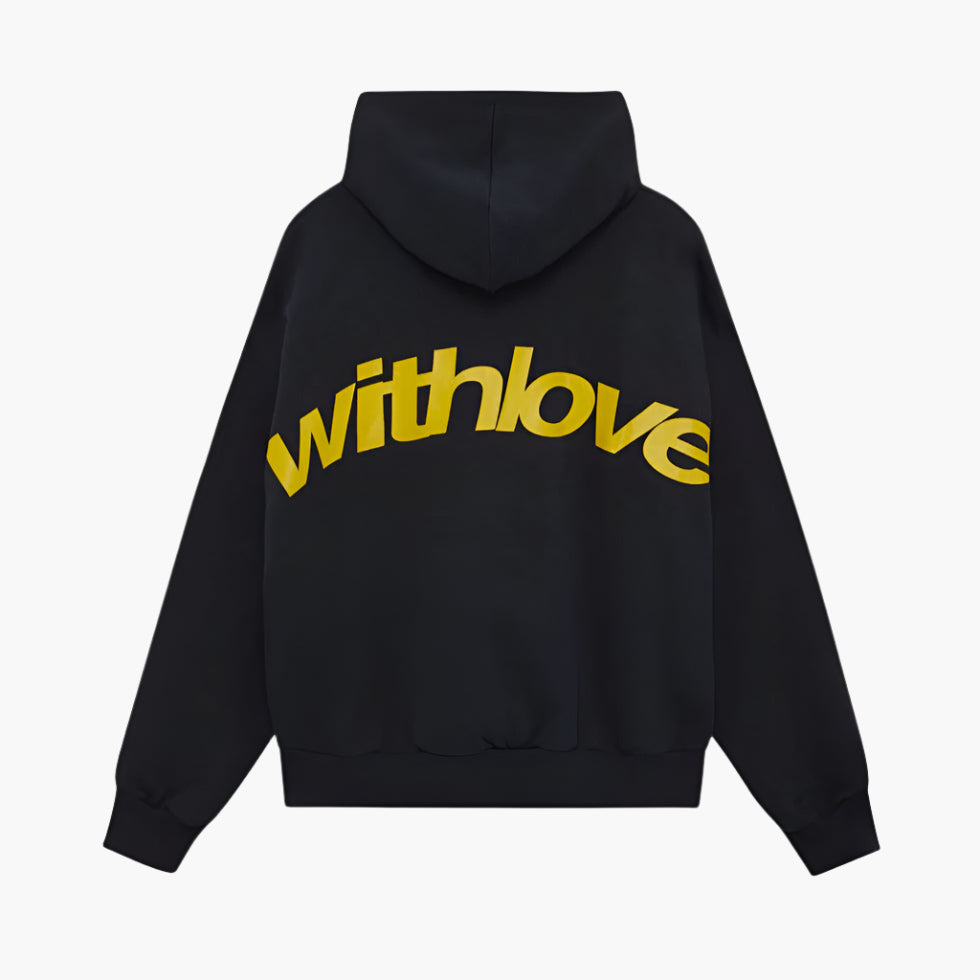 Herren Oversized Hoodie Streetwear mit Kapuze und „withlove“-Print – Urban Casual Style 1