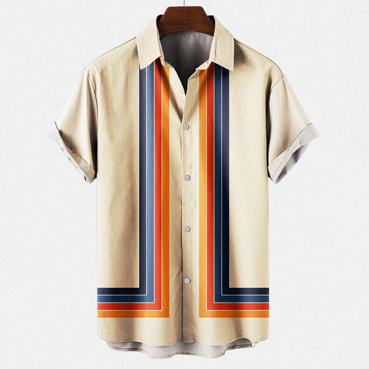 Herren Gestreiftes Sommerhemd | Kurzarm