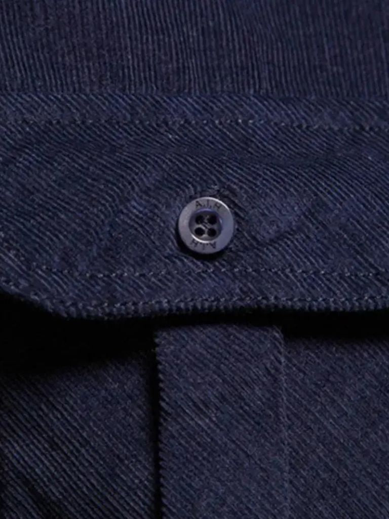 Herreskjorte | Corduroy look skjorte med brystlommer