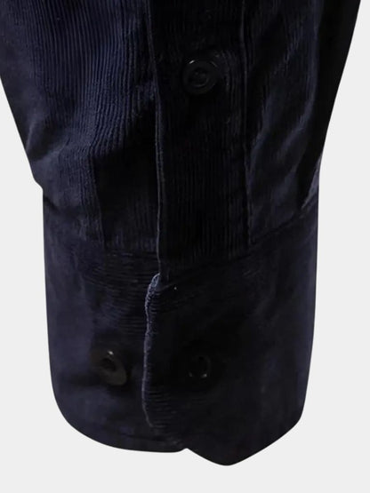 Herreskjorte | Corduroy look skjorte med brystlommer