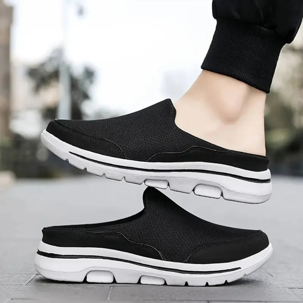 Herresko slip-on | Åndbare mesh sko med komfortsål