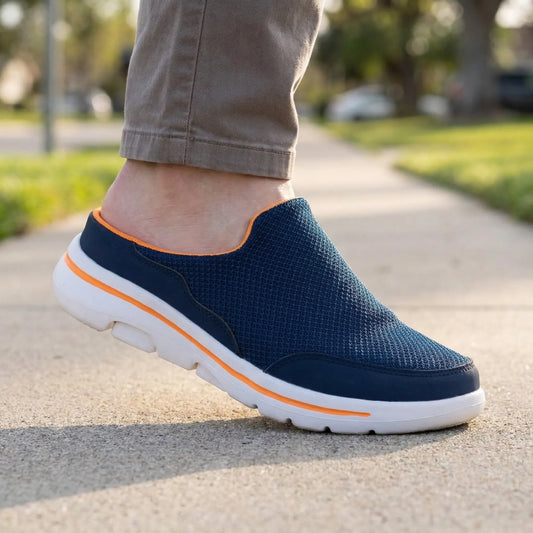 Herresko slip-on | Åndbare mesh sko med komfortsål