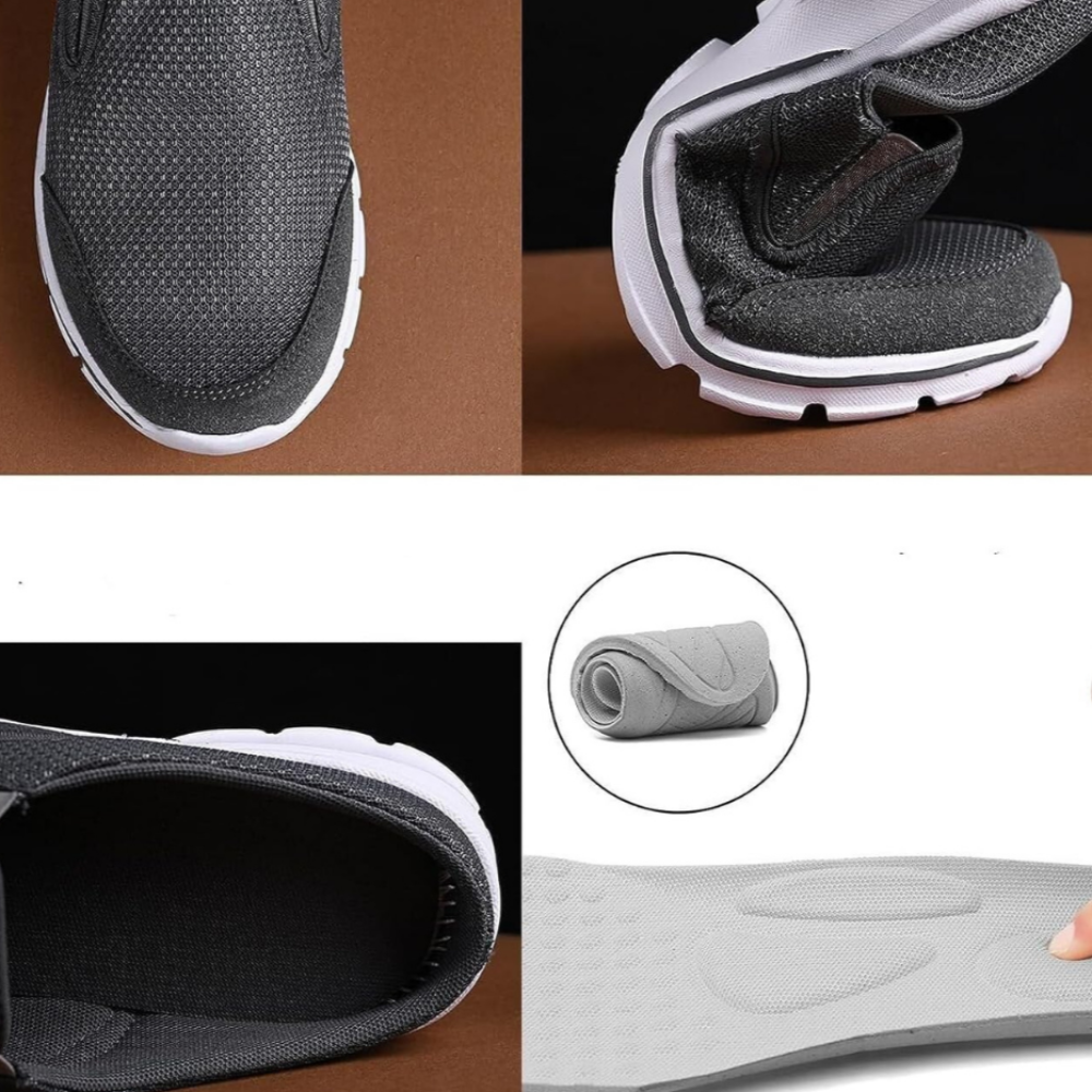 Herresko slip-on | Åndbare mesh sko med komfortsål