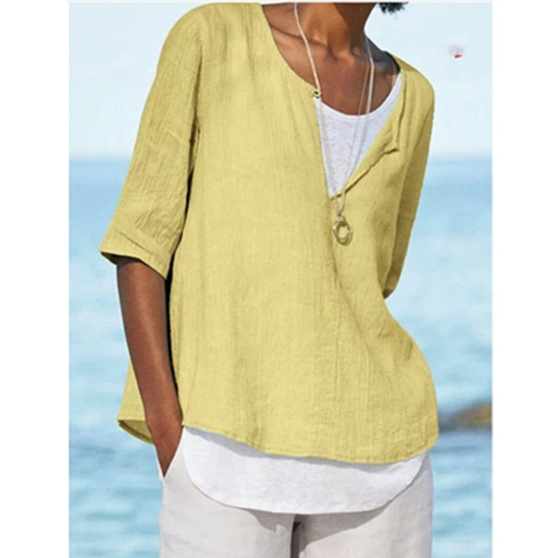 VeeTee™: V-hals Shirt Voor Dames