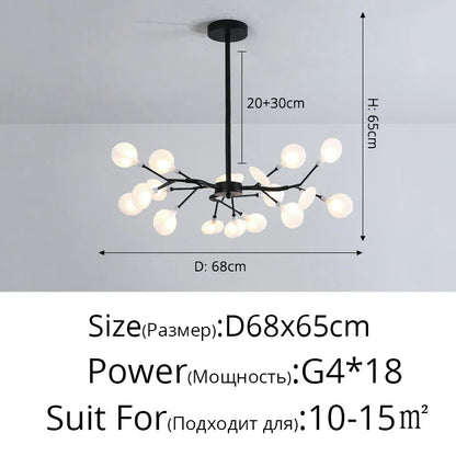Modern Nordic gorgeous LED chandelier ceiling lamp for living room bedroom golden 54-head G9 bulb indoor luxury home decoration