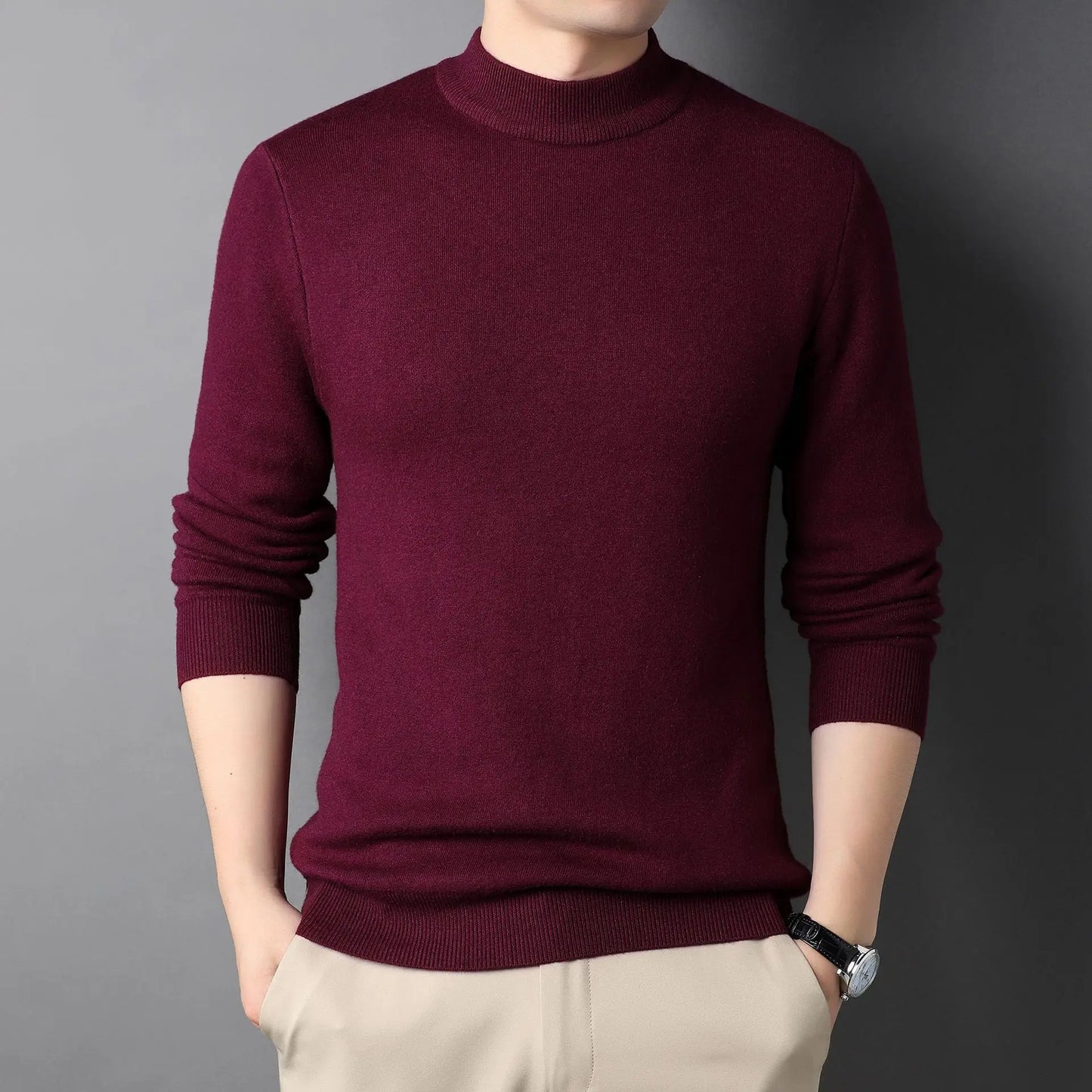 Sylvenor | Premium heren coltrui – Slim fit, lange mouwen, hooggesloten trui