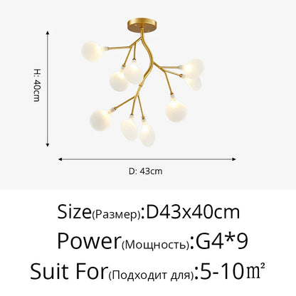 Modern Nordic gorgeous LED chandelier ceiling lamp for living room bedroom golden 54-head G9 bulb indoor luxury home decoration