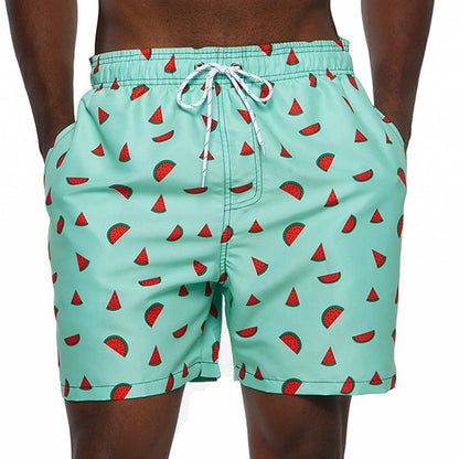 Hurtigtørrende badeshorts til mænd med farverige sommerprint