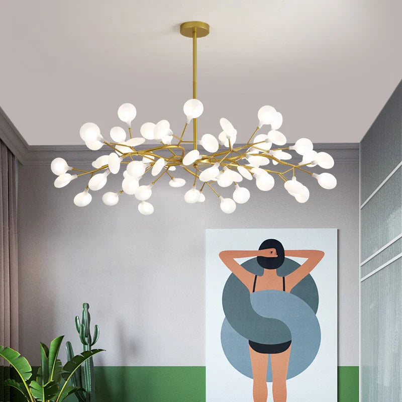 Modern Nordic gorgeous LED chandelier ceiling lamp for living room bedroom golden 54-head G9 bulb indoor luxury home decoration