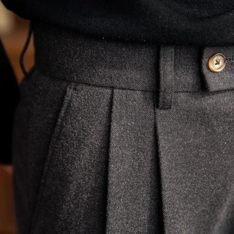 Phoenix | Men High Waisted pleated Straight pants