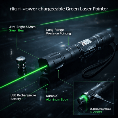 Eco-Friendly USB Rechargeable Green Laser Pointer