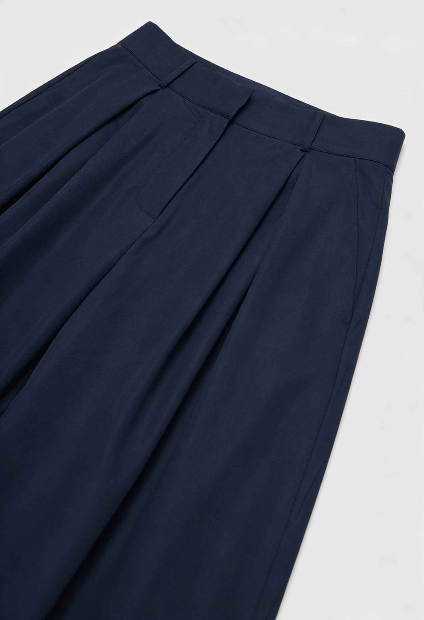 Hoge Taille Wijde Pijpen Marineblauw Damesbroek