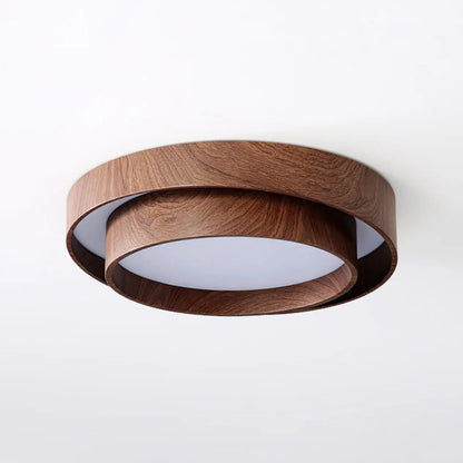 Holz-Deckenleuchte mit integrierter LED – Warmer Walnusston Zorenza