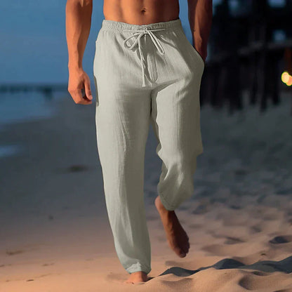 Men’s Linen Trousers – Breathable Lightweight Summer Pants Relaxed Fit Comfortable Stylish Warm Weather Clothing